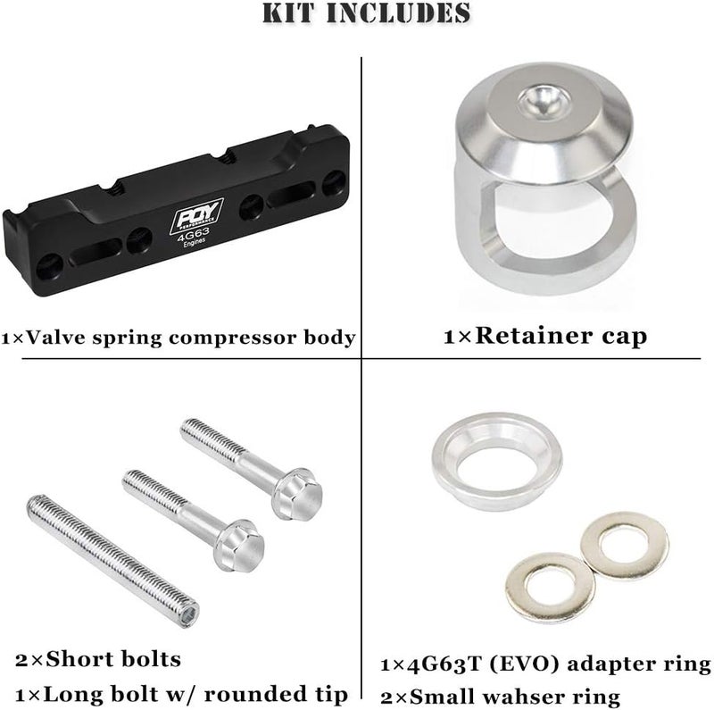 PQY Aluminum Valve Spring Compressor Tool for Mitsubishi Eclipse/Talon/Evo 8/9 4G63 Engine - Black - Image 3