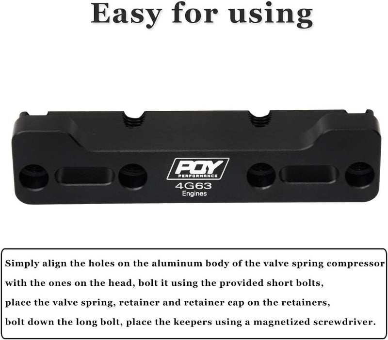 PQY Aluminum Valve Spring Compressor Tool for Mitsubishi Eclipse/Talon/Evo 8/9 4G63 Engine - Black - Image 5