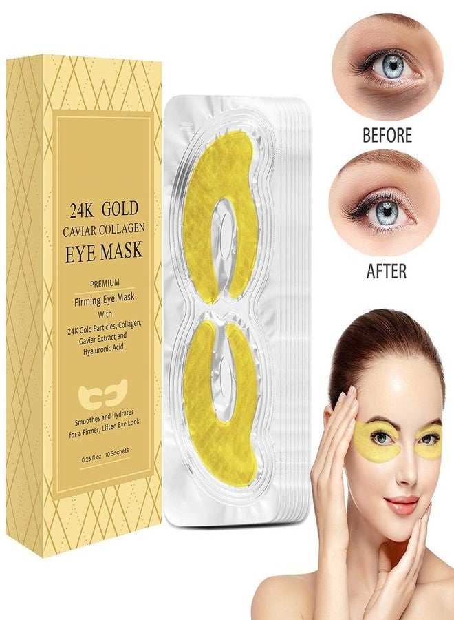 AMPLIN Under Eye Mask - 24K Gold Eye Gel Patches For Dark Circles, Bags, Puffiness | Hydrating Natural Anti Aging Face Pads | Nourishing Korean Skincare Treatment For Men & Women | Brighten, Depuff, Firm (PACK OF 5) - Image 5