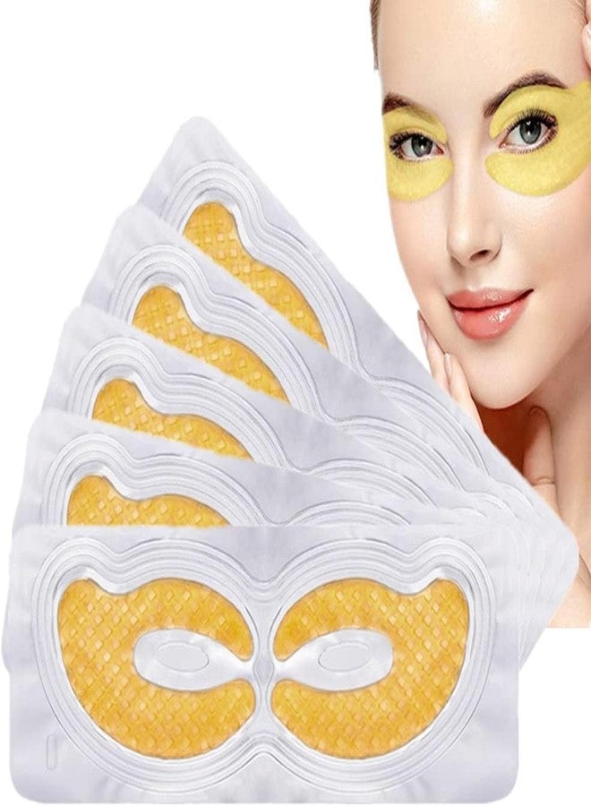 AMPLIN Under Eye Mask - 24K Gold Eye Gel Patches For Dark Circles, Bags, Puffiness | Hydrating Natural Anti Aging Face Pads | Nourishing Korean Skincare Treatment For Men & Women | Brighten, Depuff, Firm (PACK OF 5) - Image 1