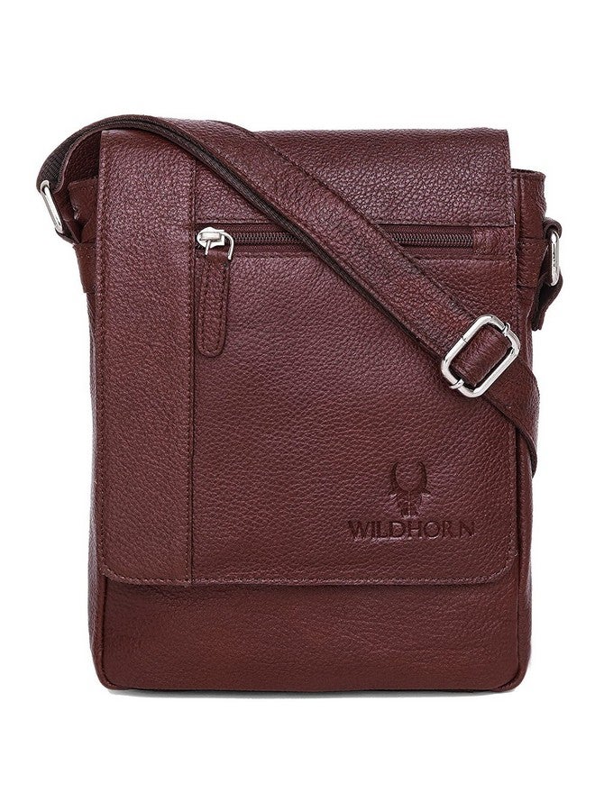 Wildhorn حقيبة جانبية جلدية أصلية من وايلد هورن للرجال | أنيقة، واسعة ومتينة | مثالية للاستخدام اليومي والسفر | حزام قابل للتعديل | ضمان لمدة سنة - Image 1