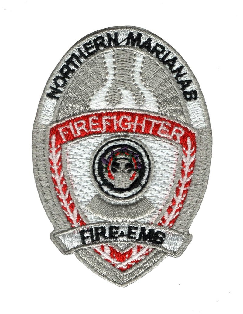 Generic Fire Fighter Northern Marianas Applique Embroidered Sew-on Patch ; Size: 7.7cm x 5.5cm for Jackets, Bags, Caps, T-Shirts, Jeans, Outdoor Clothing ; Imported from Malaysia (1 Piece). (Code: SBX-109) - Image 1