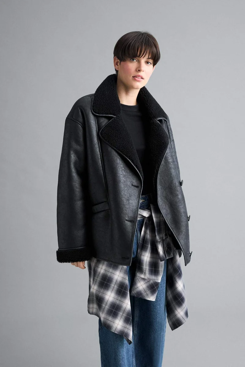 Defacto  Regular Fit Faux Fur Lined Jacket for Men | Best Price UAE