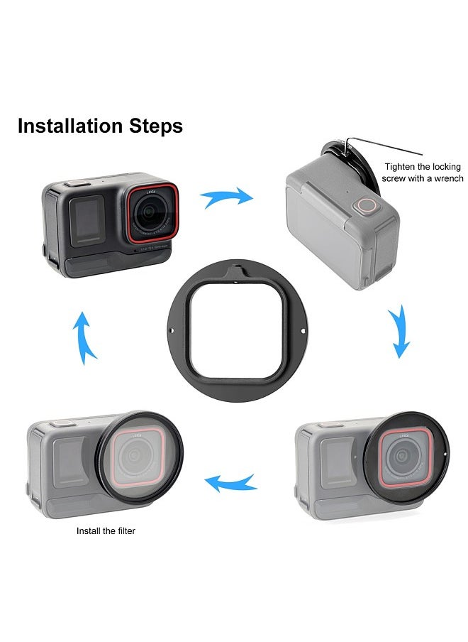 PULUZ - Sports Camera UV Lens Filter with Filter Adapter Ring Lens Cover Replacement for Insta360 Ace Pro Action Camera   Accessories - Image 1