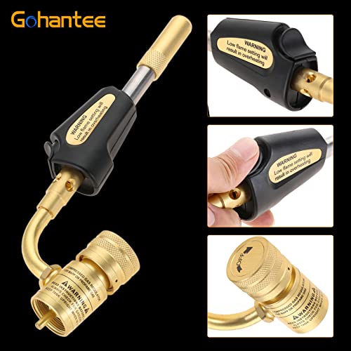 gohantee Propane MAPP Gas Turbo Torch Tips with Self Ignition Trigger Adjustable Regulator Torch Compatible with MAPP MAP Pro Propane CGA600 Cylinder for Welding, HVAC, Brazing, Barbecue or Plumbing - Image 4