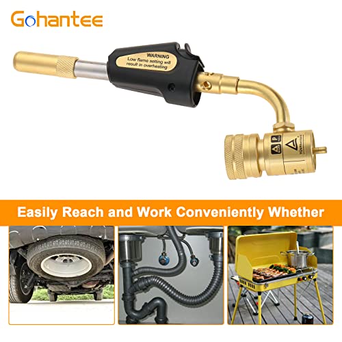 gohantee Propane MAPP Gas Turbo Torch Tips with Self Ignition Trigger Adjustable Regulator Torch Compatible with MAPP MAP Pro Propane CGA600 Cylinder for Welding, HVAC, Brazing, Barbecue or Plumbing - Image 5