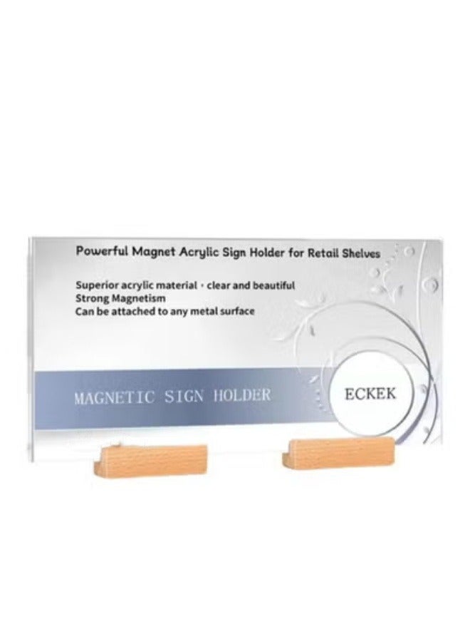 Eckek حامل لافتات مغناطيسي إيكك، مغناطيس قوي، حامل لافتات أكريليك لعرض رفوف البيع بالتجزئة، مورد الفعاليات، المستودعات، واللوازم المتجر - Image 1