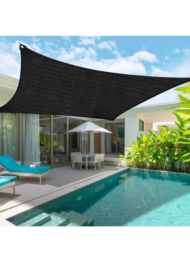Generic Sunshade Net, Black Tarpaulin Sunshade Net, Outdoor Patio Awning, Sun Protection Net With Grommets, Greenhouse Garden Pool Shade Net, Suitable For Outdoor Garden, Courtyard, Terrace, Gazebo, Plants, Swimming Pool, Pets, Porch Sunshade  - Image 3