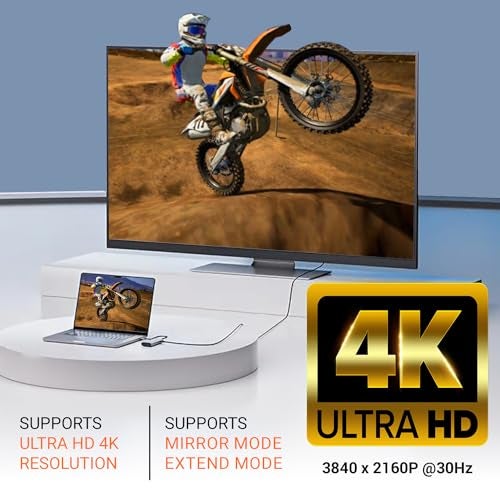 Tukzer 5-in-1 Type-C Hub to HDMI 4K@30Hz, Type C 2.0, USB 2.0, USB 3.0 Data, 100W PD with 1000M Ethernet RJ45, MultiPort Adapter Compatible with MacBook Pro Air iPad, Dell, Other Type-C Device - Image 3