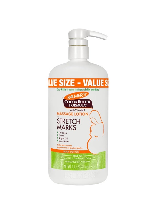 PALMER'S Palmer's Cocoa Butter Formula Massage Lotion For Stretch Marks, Pregnancy Skin Care, Belly Cream with Collagen, Elastin, Argan OIl and Shea Butter, 33.8 Ounces - Image 1
