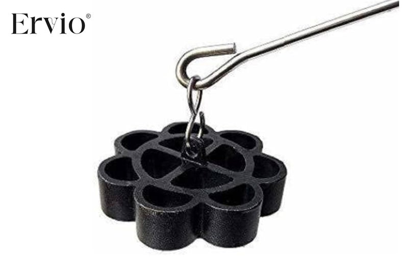 Ervio Non-Stick Achu Murukku Maker with Free Gavvalu Shells Tool | Rose Cookie Achappam Gulabi Puvvulu Mould for Indian Snacks | Daily Use Traditional Sweet Kitchen Tool - Image 2