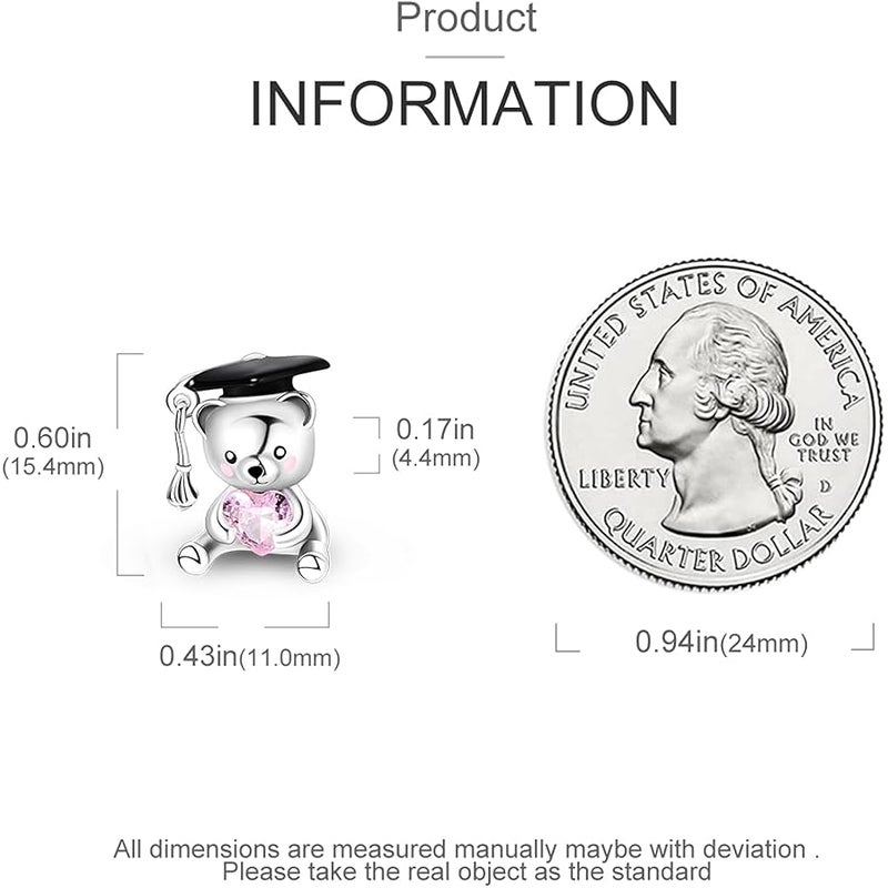 Hapour Charms Compatible with Pandora Bracelets Sterling Silver Dangle Charms for Bracelets Necklaces Heart Butterfly Animal Travel Sunflower Moon Tree Cute Cat Charms Beads DIY Charm - Image 4