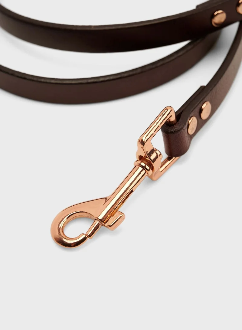 NA-KD Pets Basic Leather Dog Leash - Chocolate