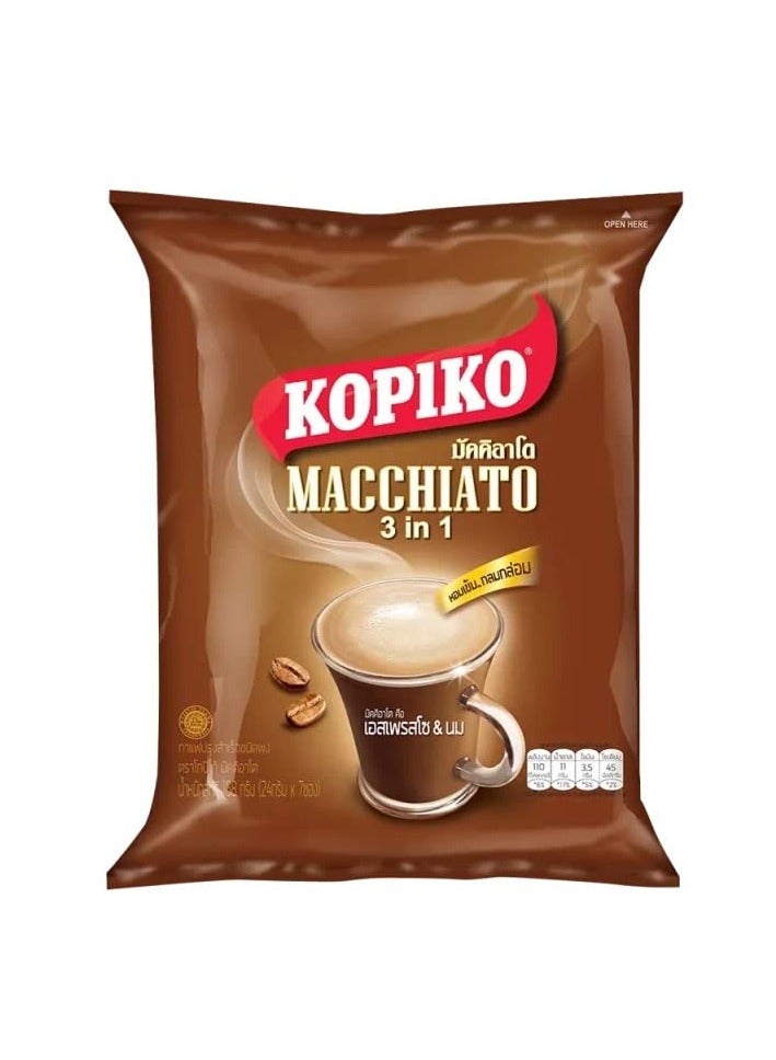 Kopiko Macchiato 3-in-1 – Creamy & Smooth Instant Coffee (20 Sachets x 24g) – Espresso & Milk Blend - Image 1