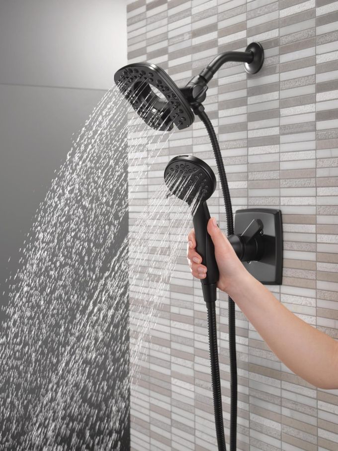 Delta Faucet Ashlyn 17 Series Dual-Handle Delta Shower Trim Kit With In2Ition 2-In-1 Shower Head With Handheld Spray, Matte Black Shower Fixture, Matte Black T17264-Bl-I (Valve Not Included) - Image 2