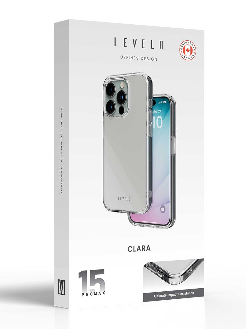 LEVELO Clara Clear Case For iPhone 15 Pro - Clear - Image 3