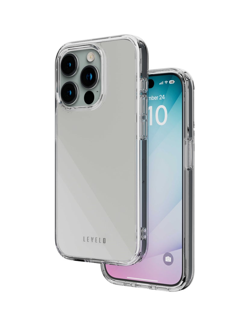 LEVELO Clara Clear Case For iPhone 15 Pro - Clear - Image 1