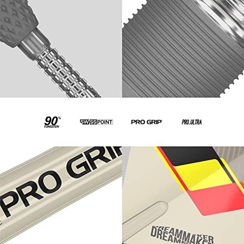 Target Darts Dimitri Van den Bergh Dream Maker G1 25G 90% Tungsten Swiss Point Steel Tip Darts Set, Sand, Black, Yellow and Red (DIMI90% Steel) - Image 5