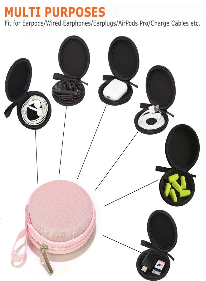 Ginsco Mini-Portable Hard Shell Earbuds Case for Apple EarPods Headphones USB-C Wired Ear Buds/Samsung Galaxy Wired Earbuds/JBL Endurance Run 2, Travel Case for Earphones and Earplugs (Pink) - Image 5