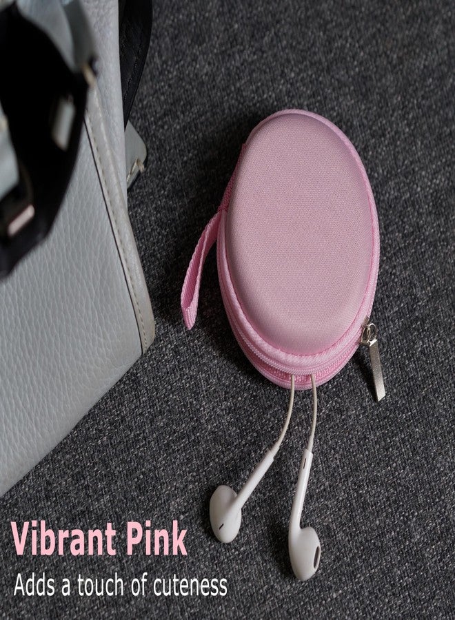 Ginsco Mini-Portable Hard Shell Earbuds Case for Apple EarPods Headphones USB-C Wired Ear Buds/Samsung Galaxy Wired Earbuds/JBL Endurance Run 2, Travel Case for Earphones and Earplugs (Pink) - Image 2