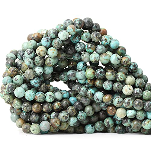 CHEAVIAN 60PCS 6mm Natural African Turquoise Stone Gemstone Round Loose Beads for Jewelry Making DIY Bracelet Necklace Materials 1 Strand 15" - Image 1