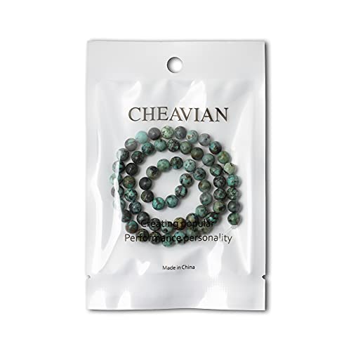 CHEAVIAN 60PCS 6mm Natural African Turquoise Stone Gemstone Round Loose Beads for Jewelry Making DIY Bracelet Necklace Materials 1 Strand 15" - Image 5
