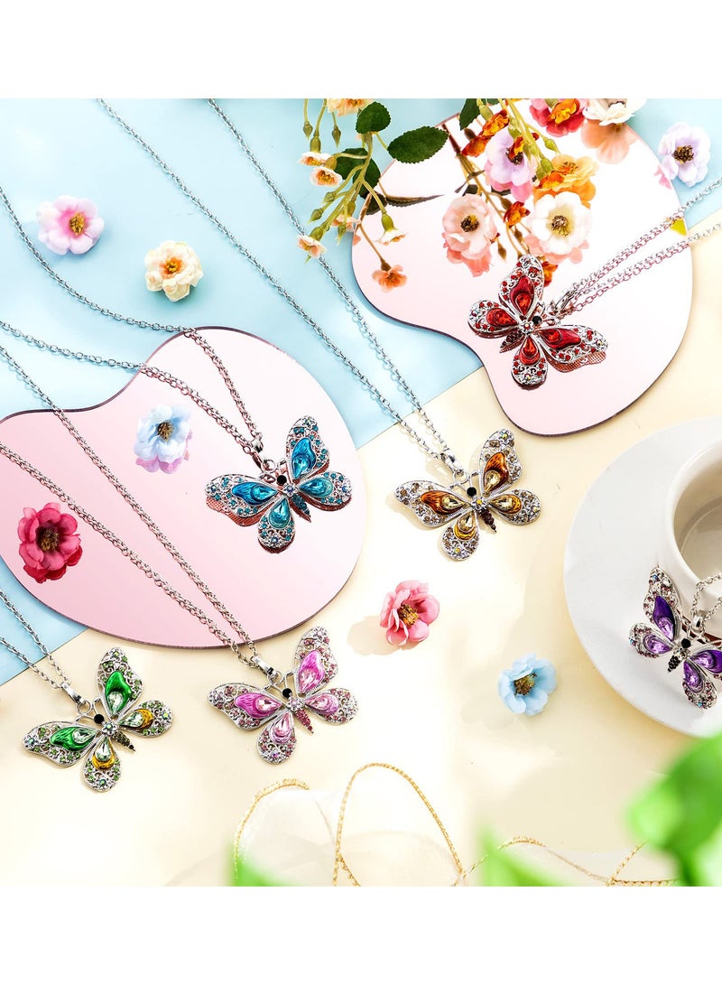 SOLARAE 6 Pieces Bohemian Jewelry Bohemian Necklace for Women Pendant Colorful Enamel Necklace Vintage Multilayer Necklace Enamel Ethnic - Image 4