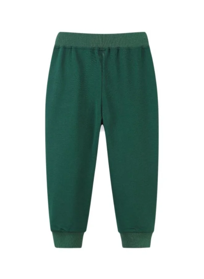 يونيكي Green Regular Fit Mid Rise Printed Trackpant