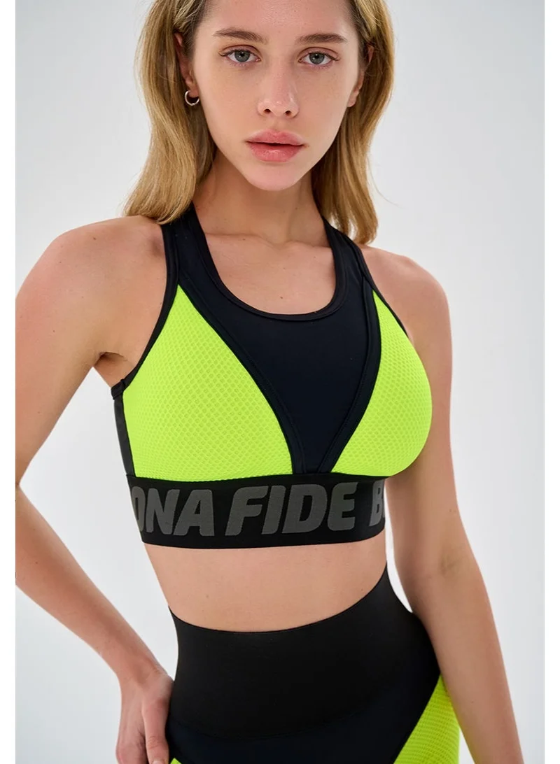 Bona Fide Top for Top Neon Yellow Bona Fide Sport Bras for Women - High Impact Sports Bras with High Support for Womens - Designed for Gym, Running and Fitness for Women | Best Price UAE