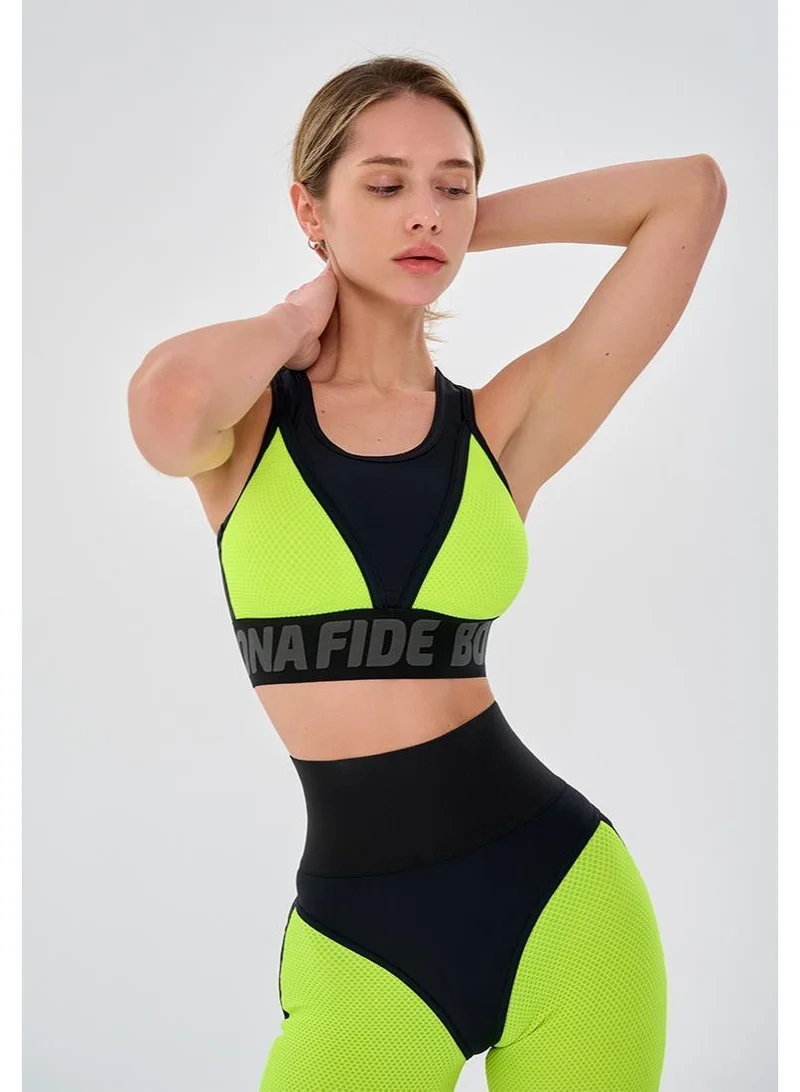Bona Fide Top for Top Neon Yellow High Support Sports Bra for Women for Women | Best Price UAE