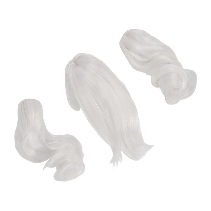 1/6 Twin Ponytail Doll Wig Soft Silk Comfortable Touch Easy Styling Ball Jointed Doll Hair Moon White - Image 2
