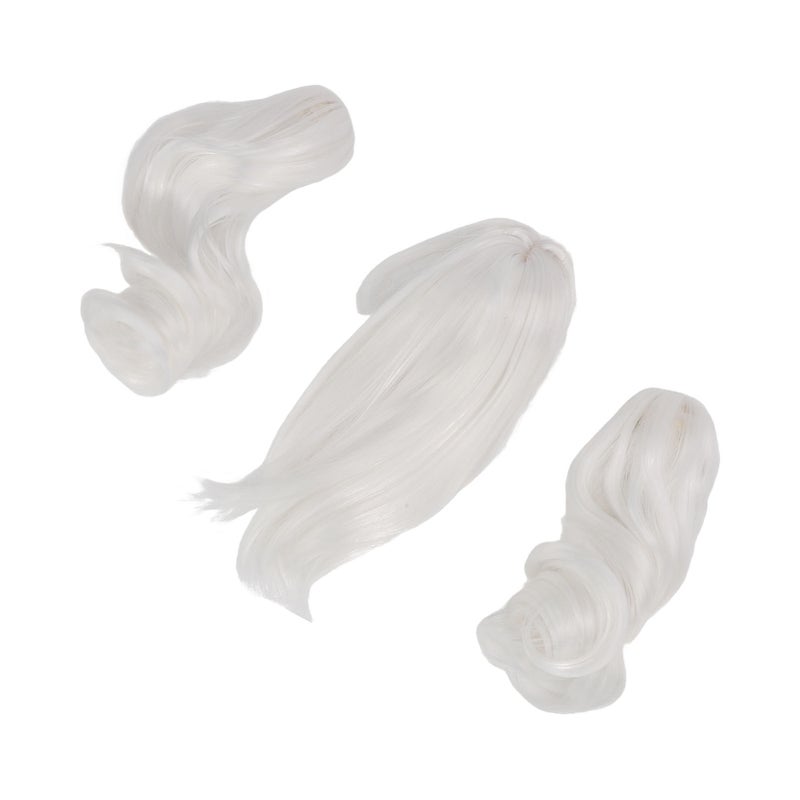 1/6 Twin Ponytail Doll Wig Soft Silk Comfortable Touch Easy Styling Ball Jointed Doll Hair Moon White - Image 3