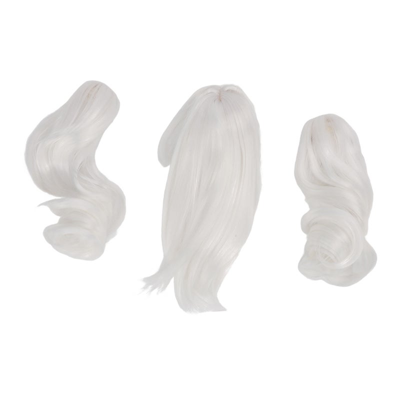 1/6 Twin Ponytail Doll Wig Soft Silk Comfortable Touch Easy Styling Ball Jointed Doll Hair Moon White - Image 1
