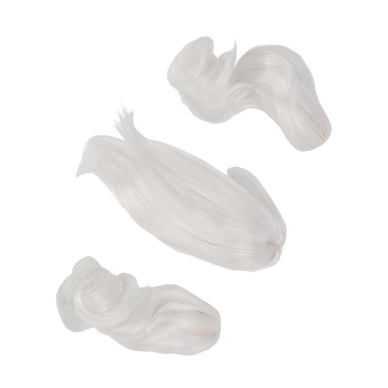 1/6 Twin Ponytail Doll Wig Soft Silk Comfortable Touch Easy Styling Ball Jointed Doll Hair Moon White - Image 4