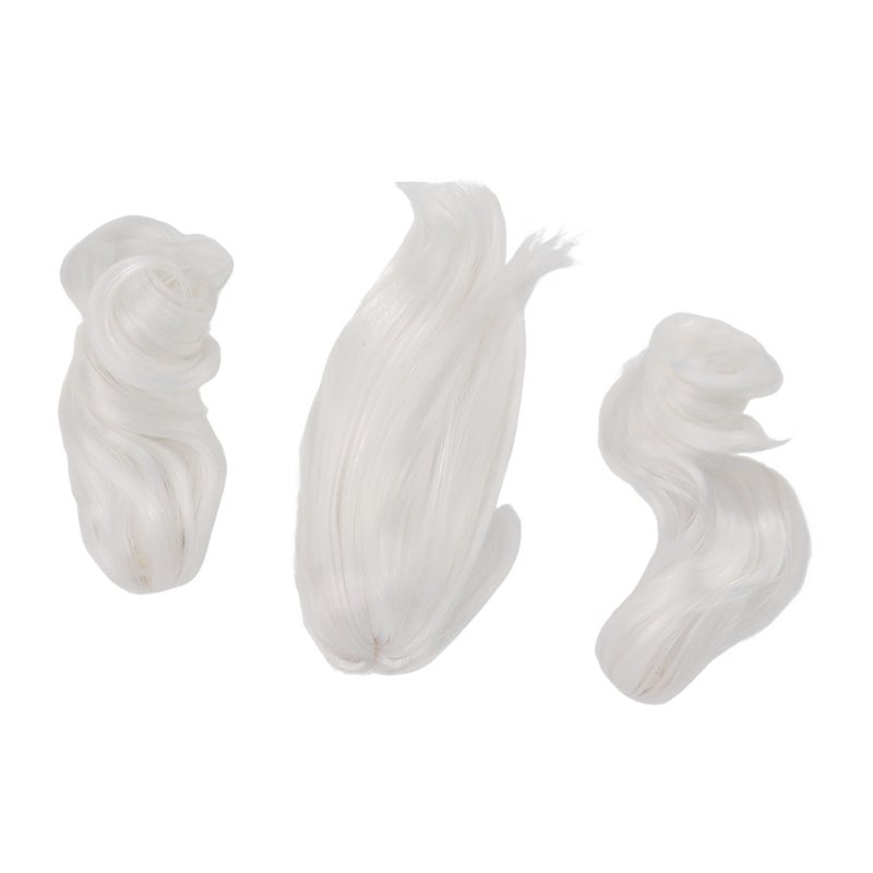 1/6 Twin Ponytail Doll Wig Soft Silk Comfortable Touch Easy Styling Ball Jointed Doll Hair Moon White - Image 5