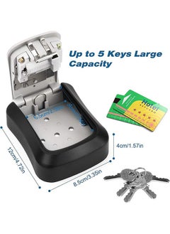 Arabest Outdoor Key Storage Box, 4 Digits Metal Safe, Key Safe Storage Lock Box, Outdoor Wall Mounted Organizer  - Image 4
