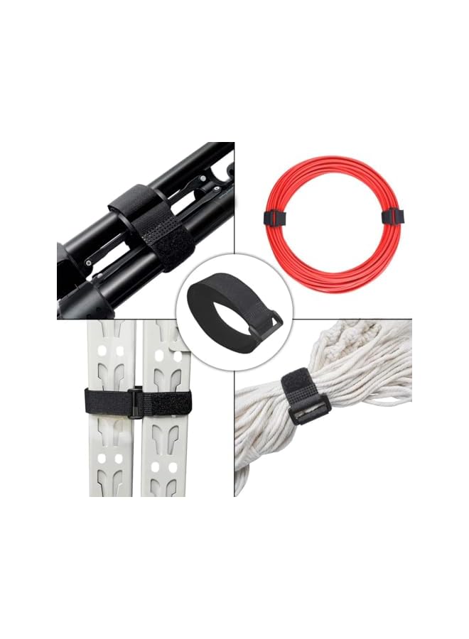 S-TOP 20 Pack Reusable Cinch Straps Fastening Cable Nylon Hook and Loop Cinch Cable Ties Down Multipurpose Securing Adjustable Tie Organizer to Keep Home Office from Tangled Cords (Black) - Image 3