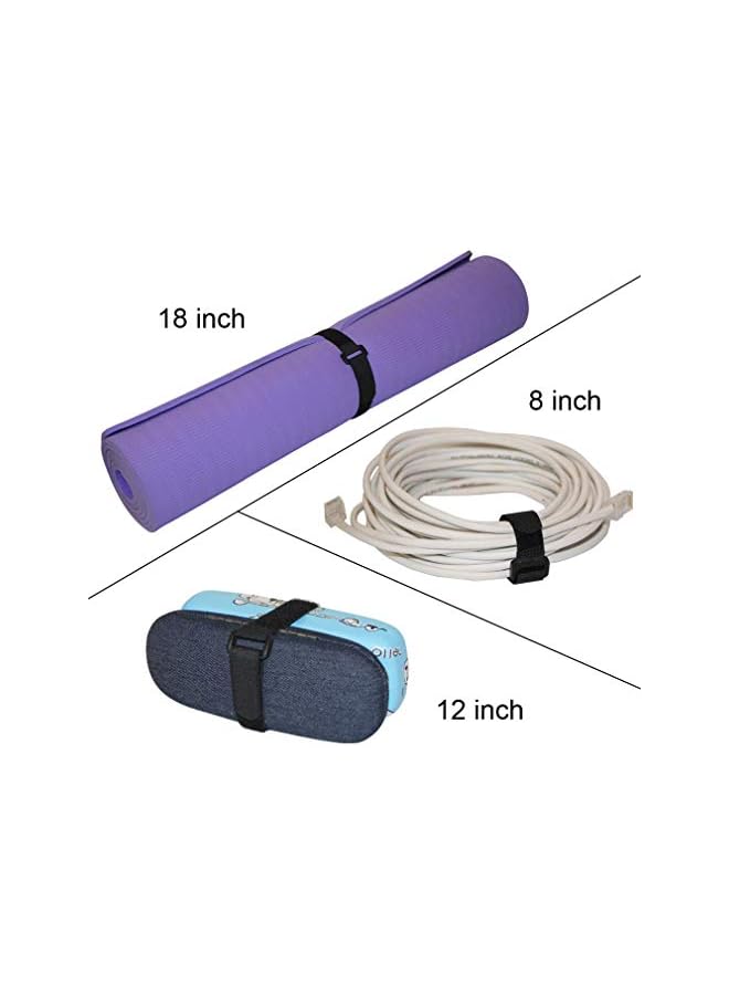 S-TOP 20 Pack Reusable Cinch Straps Fastening Cable Nylon Hook and Loop Cinch Cable Ties Down Multipurpose Securing Adjustable Tie Organizer to Keep Home Office from Tangled Cords (Black) - Image 4