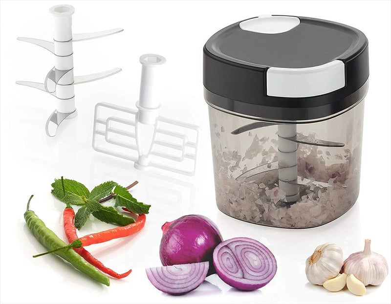 DCloud Hub Jumbo Vegetable Chopper Cutter Mixer for Kitchen with 6 Stainless Steel Whisker Blade 1000 ML - Image 2