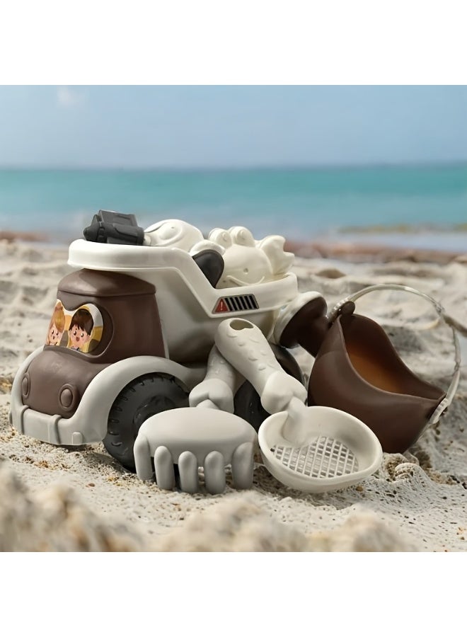 FUN MOMENT Kids Beach Sand Play Set with Truck and Sand Molds - 8 Pieces - Image 2