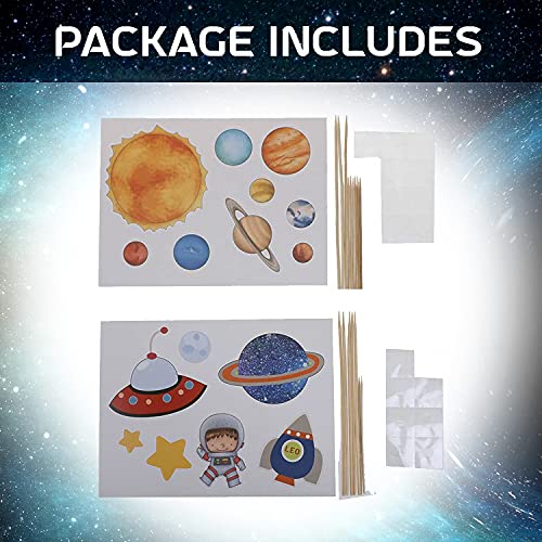 Party Propz Space Theme Cutouts Cake Decoration Items – Astronaut Cake Topper & Rocket Design | Birthday Cake Decoration Kit for Boys | Happy Birthday Cake Topper | Cake Toppers for Cake Decoration - Image 2