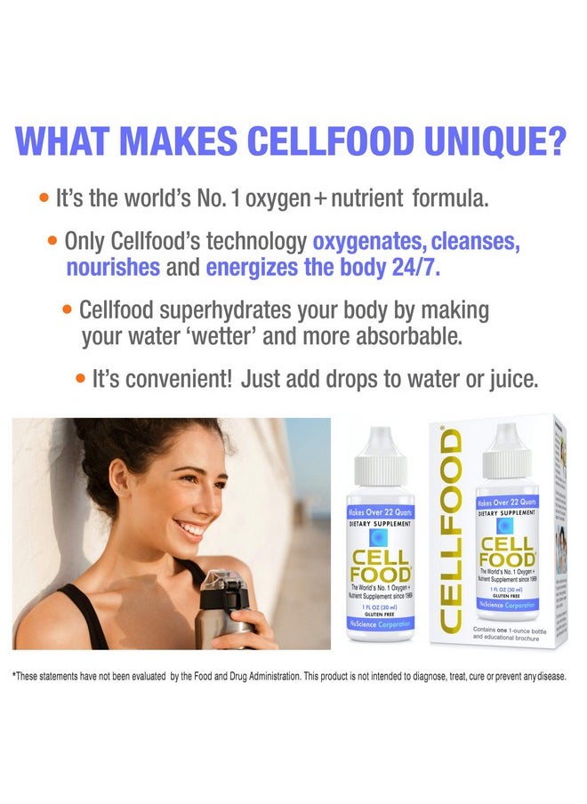 Cellfood Liquid Concentrate 1 Fl Oz Oxygen + Nutrient Supplement Supports Immune System Energy Endurance Hydration & Overall Health Gluten Free Non Gmo Cert. Kosher Makes Over 22 Quarts  - Image 4