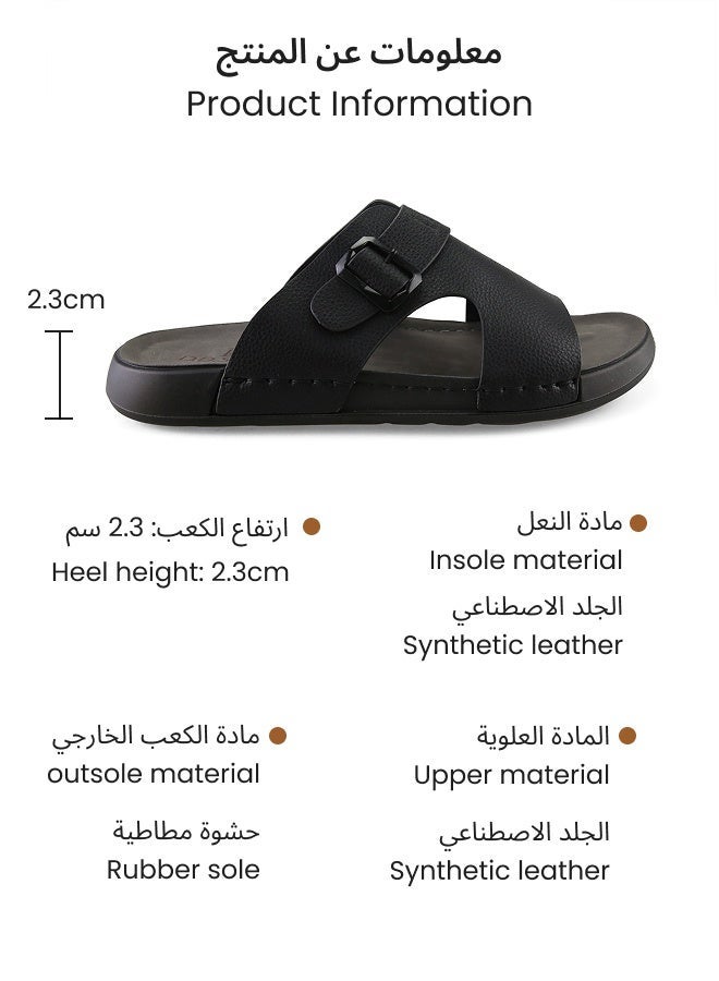 دي. دي.ستار  نعال عربي رجالي مصنوع يدويًا، صندل رجالي مريح بنعل إسفنج الذاكرة، مقاس كبير وتصميم عربي تقليدي. - Image 5