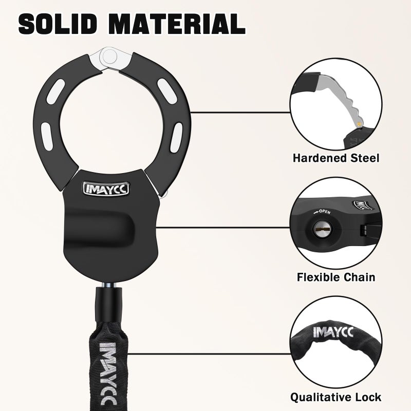 IMAYCC Scooter Chain Lock, Bike Lock, Electric Scooter Accessories, Security Anti-Theft Bike Lock, Chain Lock for Electric Scooter, Motorcycle, Bicycle - Image 2