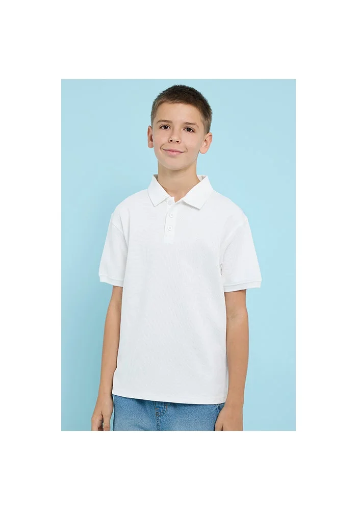 R&b Textured Polo T-Shirt with Short Sleeves