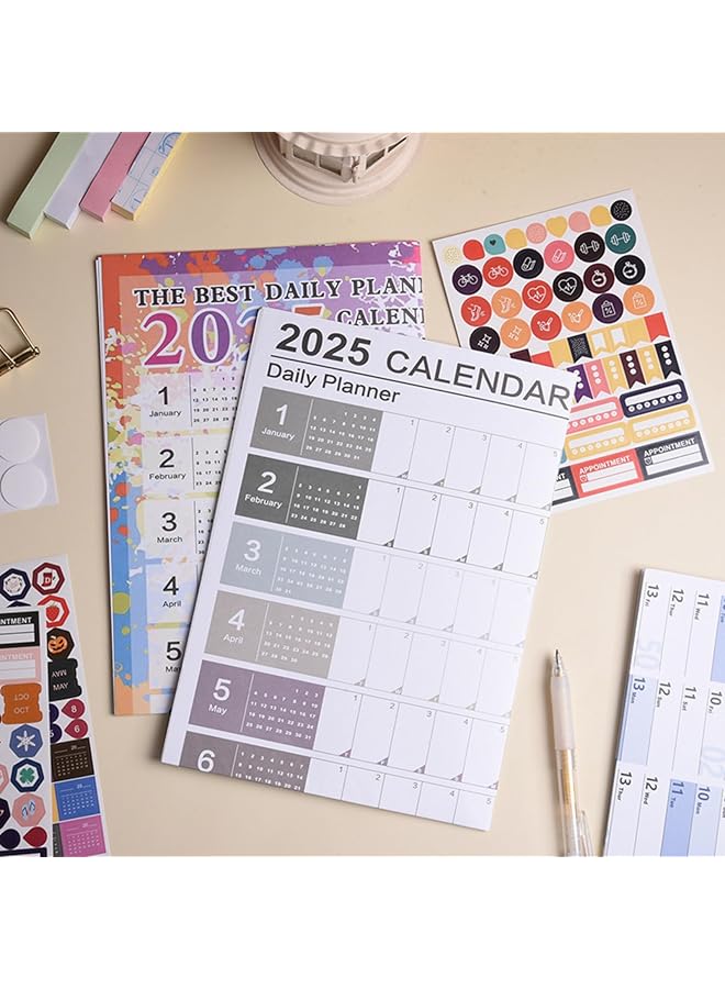 erorex 2025 Yearly Wall Calendar With Stickers 2025 Yearly Planner 366 Days Poster Calendar With Julian Dates Thick Paper Schedule Calendar For Home Office School Projects Morandi  - Image 5