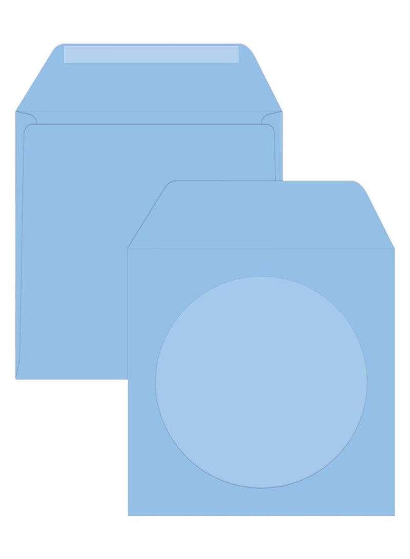 FIS Executive Laid Paper CD/DVD Envelopes Glued with Window, Pack of 25 Pieces, Blue Color, 125 x 125 mm Size, 100 GSM - FSEE1021GWBB25 - Image 1