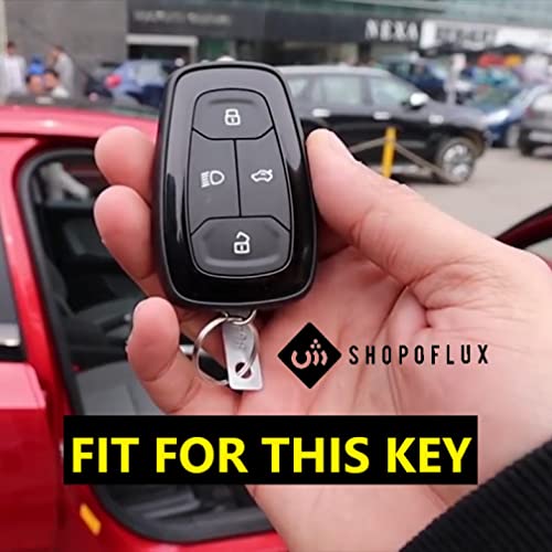 Shopoflux® TPU Key Cover Compatible with Tata Nexon | Harrier | Safari | Altroz | Tigor | EV | Punch | Tiago EV Electric 4 Button Smart Key Only (White) - Image 3