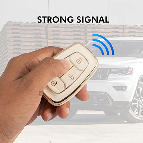 Shopoflux® TPU Key Cover Compatible with Tata Nexon | Harrier | Safari | Altroz | Tigor | EV | Punch | Tiago EV Electric 4 Button Smart Key Only (White) - Image 2