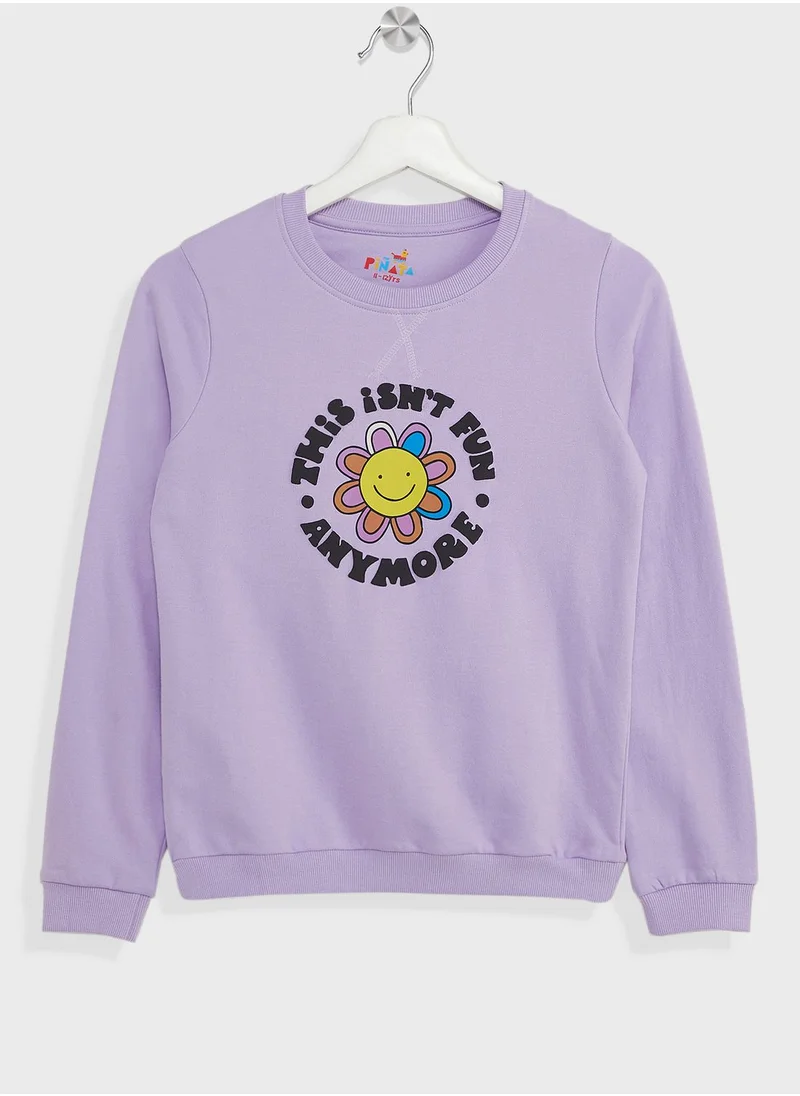 Pinata Girls Slogan Printed Sweatshirt